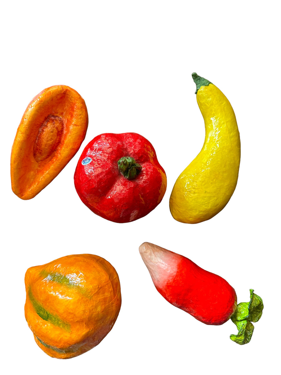 Papier-Mâché Fruit and Vegetables