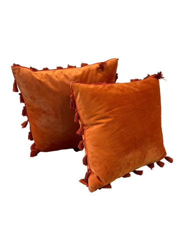 Orange Tassel Pillows (Pair)