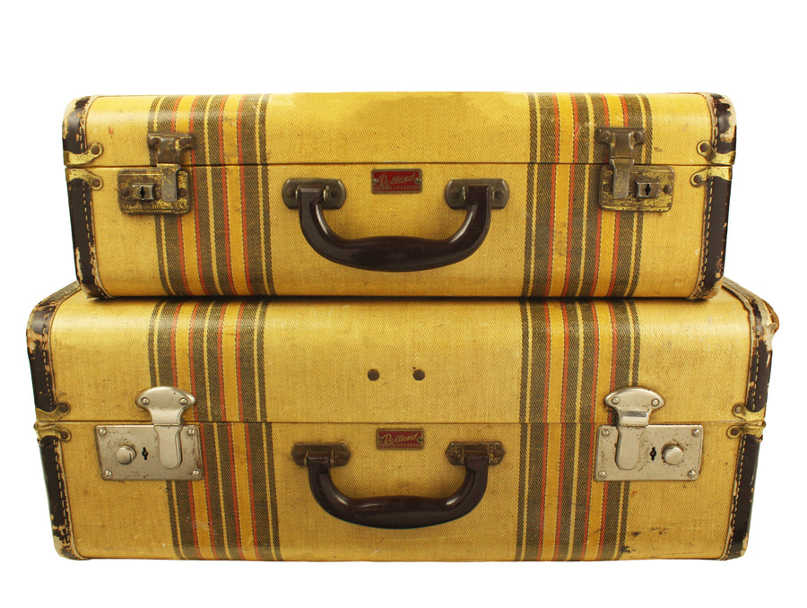 Pair of Striped Suitcases
