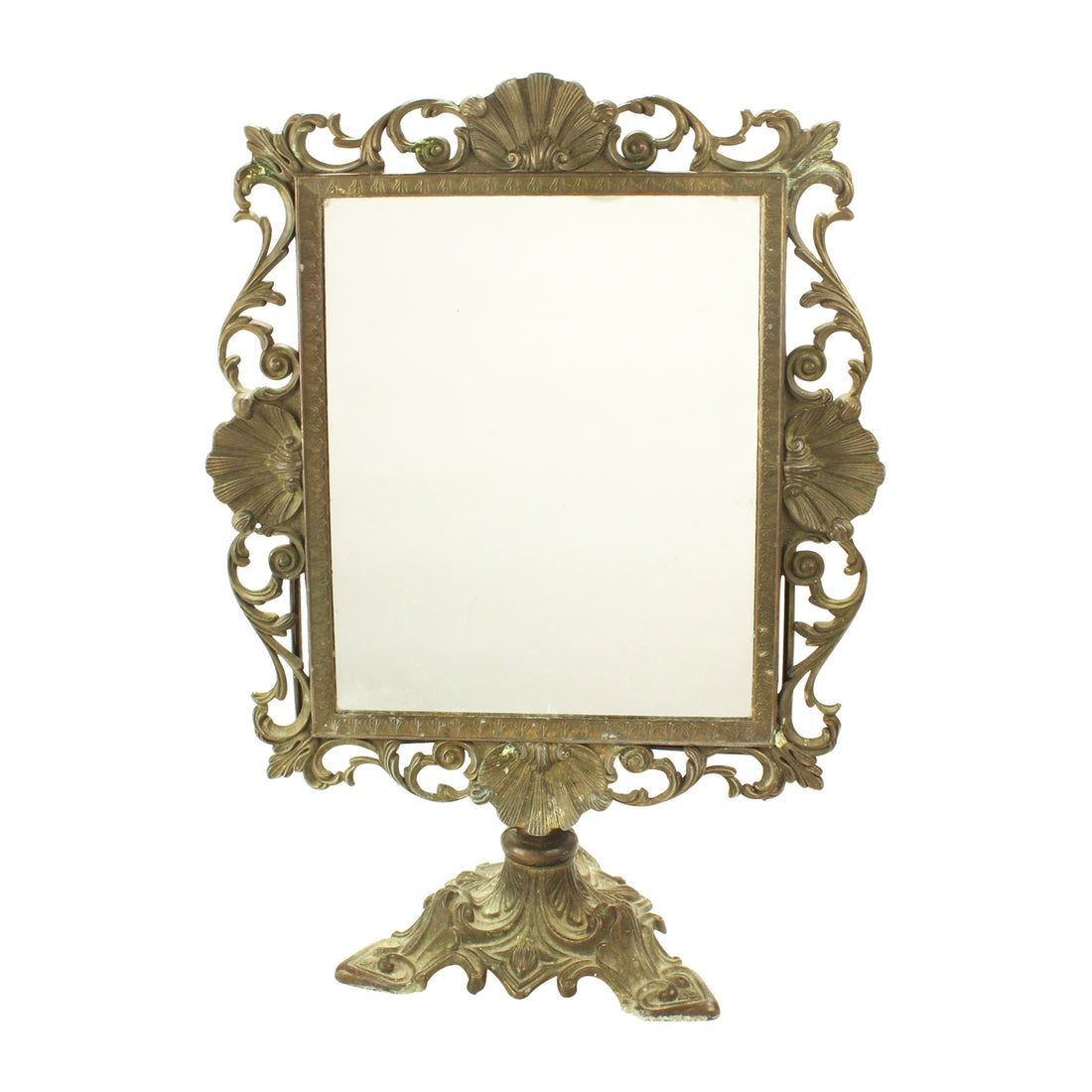 Ornate Brass Tabletop Mirror