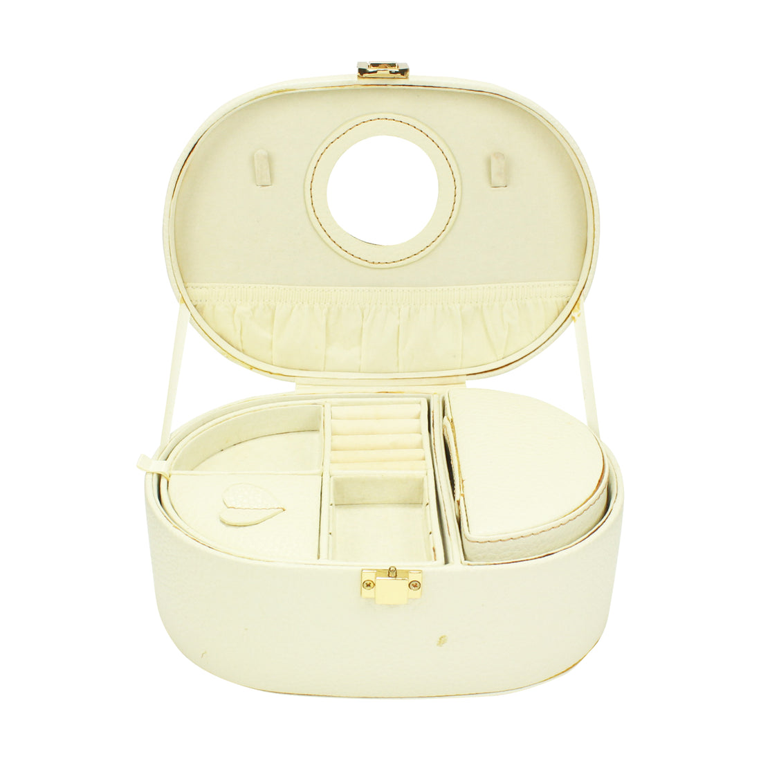 White Oval Makeup Case