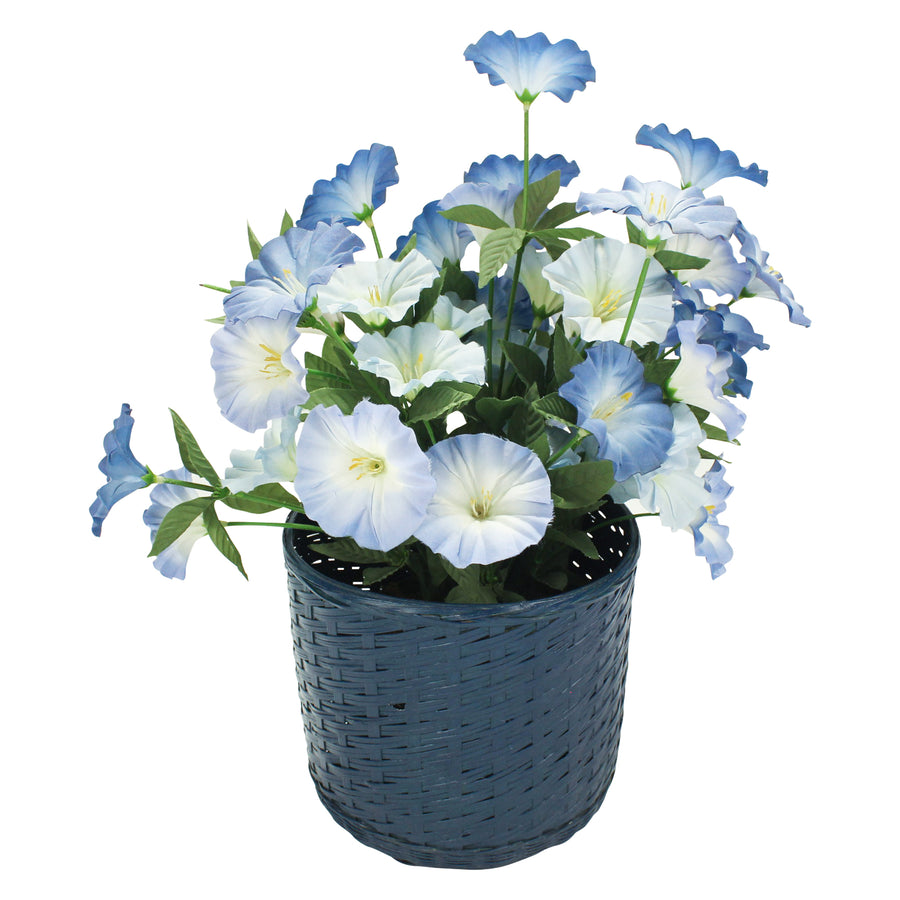 Blue Basket of Flowers