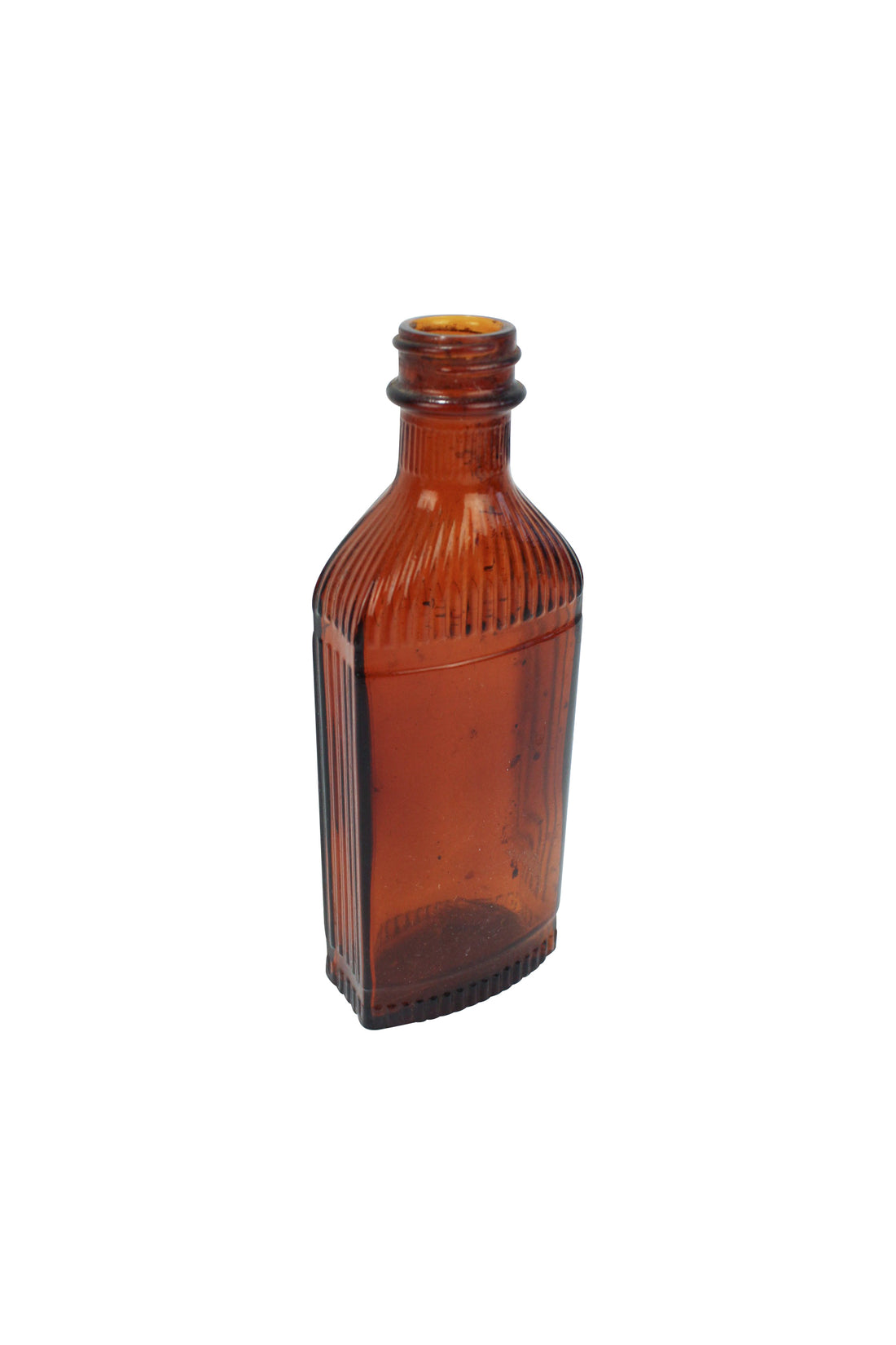 Ribbed Amber Bottle