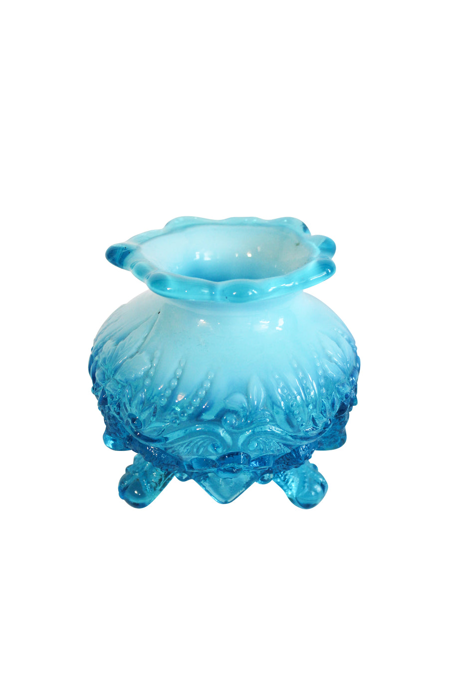 Blue Milkglass Vase