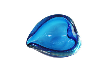 Blue Glass Heart Ashtray