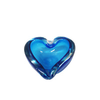 Blue Glass Heart Ashtray