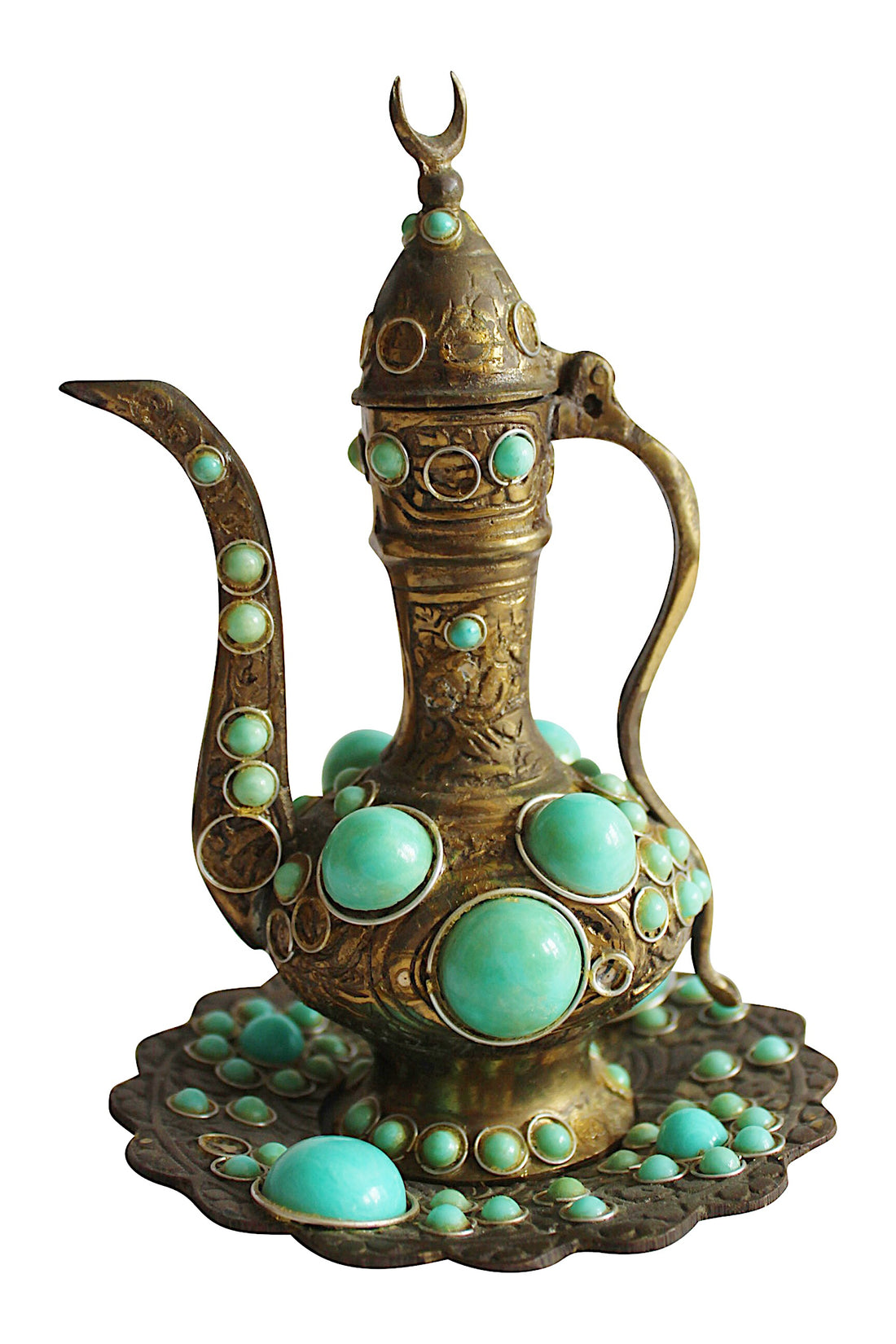 Bejewelled Brass Teapot
