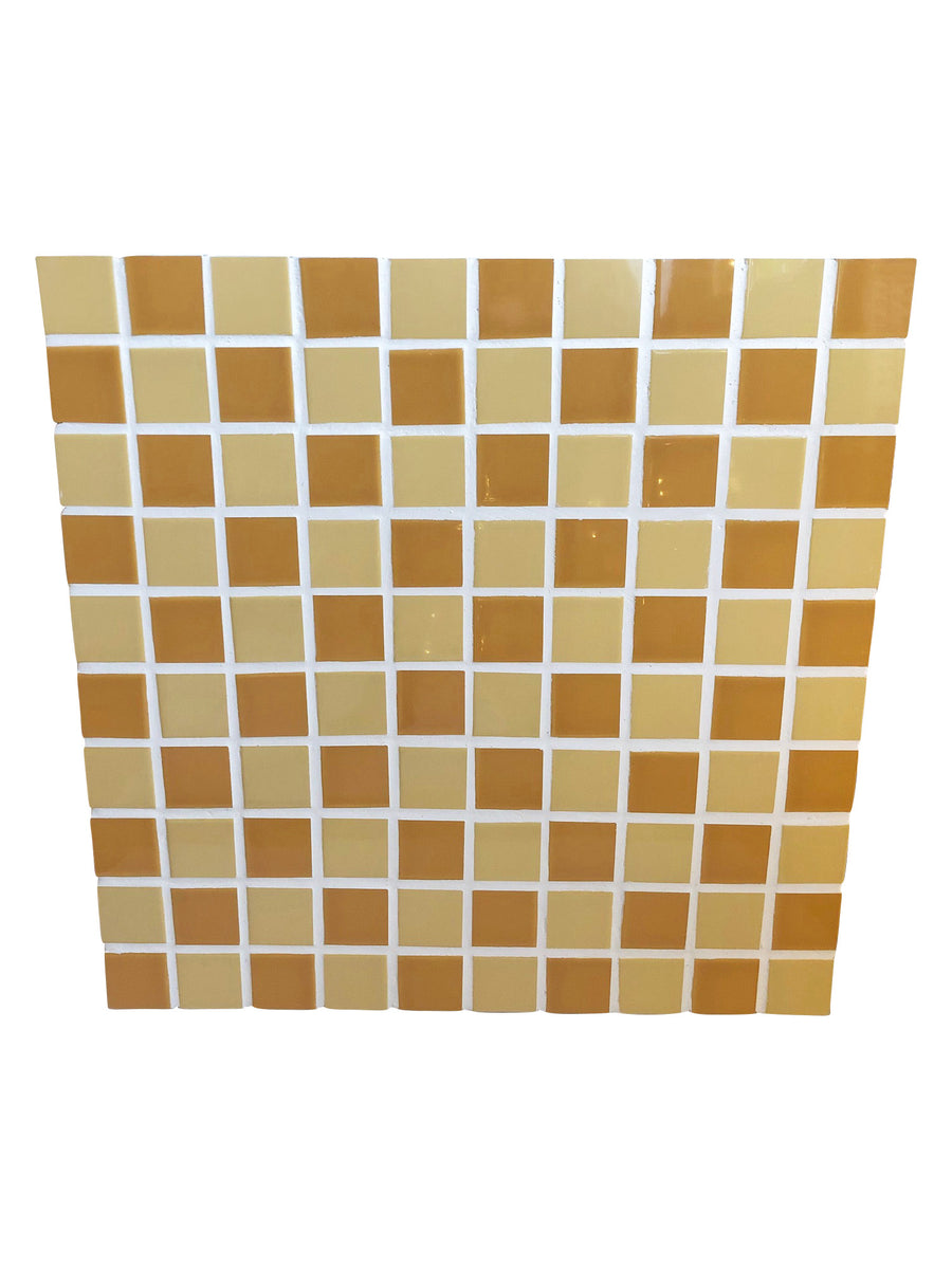 Yellow Checkered Tile Surface