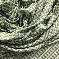 Green Houndstooth Plaid Tablecloth