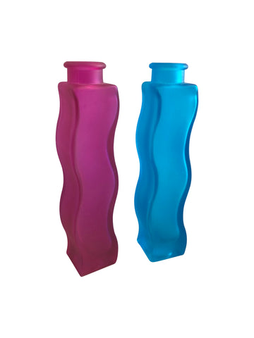 Wavy Coloured Glass Vases