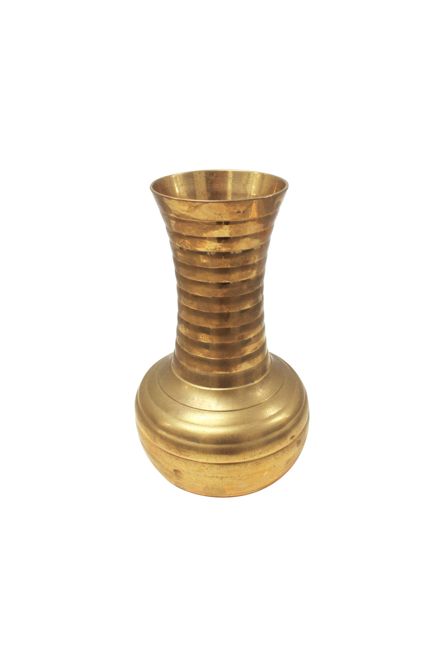 Brass Ribbed Vase